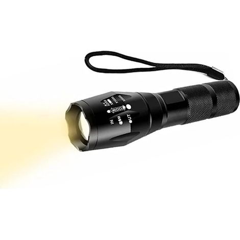 Yellow Flashlight, WESLITE Flashlight with Warm White Light 3000k-3500k Strong Penetration and Zoomable 1 Mode Yellow Flashlight for Night Vision Hiking Camping (1/5)