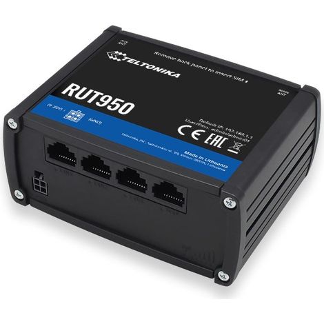 TELTONIKA Teltonika RUT950 - RJ-45 - Wi-Fi 4 (802.11n) - 150 Mbit/s - 802.11b,802.11g,Wi-Fi 4 (802.11n) - Fast Ethernet - IEEE 802.3,IEEE 802.3u (RUT950V022C0) (1/4)