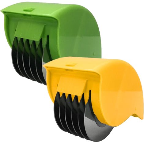 2pcs - Rouleau À Herbes - Hachoir Manuel - Lames En Acier Inoxydable - Pour Coriandre Persil Oignon Vert - Noir - 20x8cm (1/5)