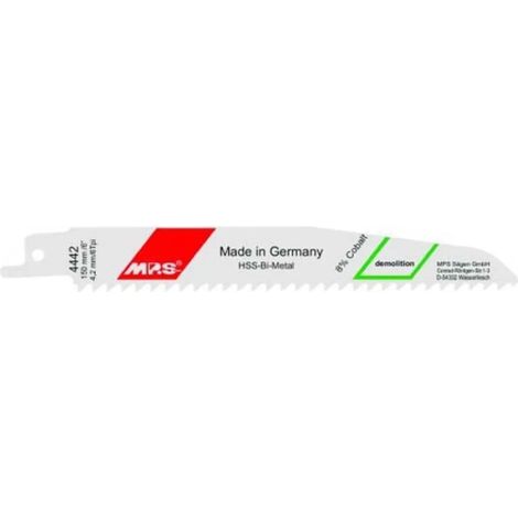 Hoja sierra sable MPS 4442, pack de 5 unidades, compatible con herramientas estándar.