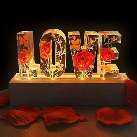 Lampe Personnalisée avec Photo - LED Rechargeable - Verre Acrylique - Romantique (1/4)