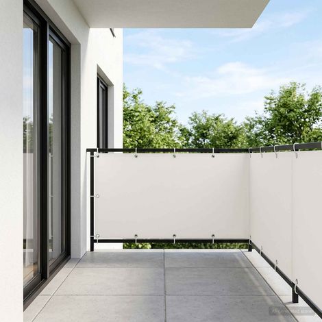 vidaXL Balcony Privacy Screen 1.5 x 15 m Fabric with PU Coated White (1/5)