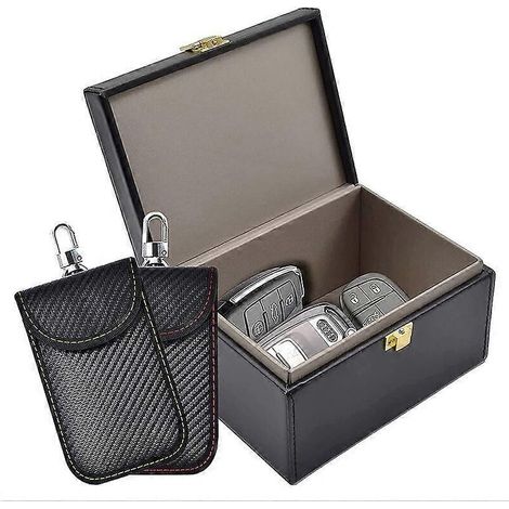 Boîte de Faraday avec 2 sacs de blindage de signal, coffre-fort antivol pour clés de voiture (1/5)