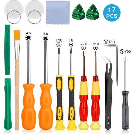 Kit Complet d'outils, 17 en 1 Kit Reparation Smartphone, Professionnel Jeu de Tournevis de Précision, Kit d'outils d'ouverture de Téléphone Compatible avec Réparation d'appareils électroniques (1/5)