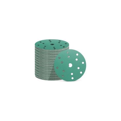 Dischi abrasivi da 150 mm, 50 pezzi, 15 fori, carta abrasiva per levigatrici orbitali, P60 P400 (1/5)