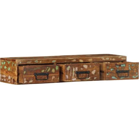 Meuble TV mural Meuble de rangement - 100x30x19 cm bois massif de récupération fr2639 - Maison La Vie