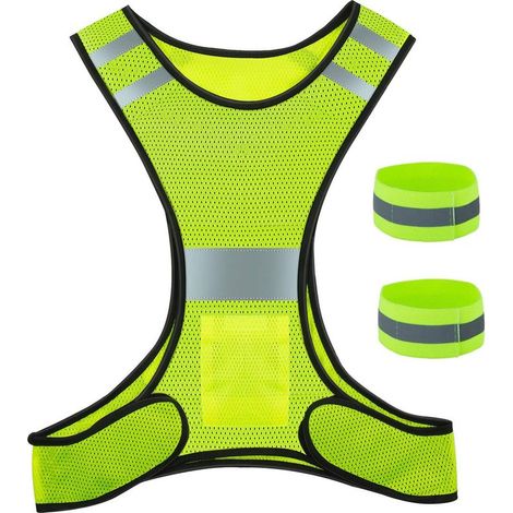 Reflective Vest and Wristband, Adjustable High Visibility Reflective Safety Vest for Running, Cycling and Jogging (1/5)