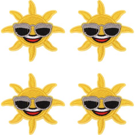 Lot de 10 Patchs Tournesol Adorables, Autocollants en Tissu pour Chapeaux Sacs à Dos, DIY Décoratif, Motif Fleur (1/5)