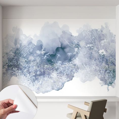 Papier peint autocollant adhésif avec motifs pour salon et chambre accessoire stylé pour votre intérieur Prairie fleurie 152x104 cm (1/5)