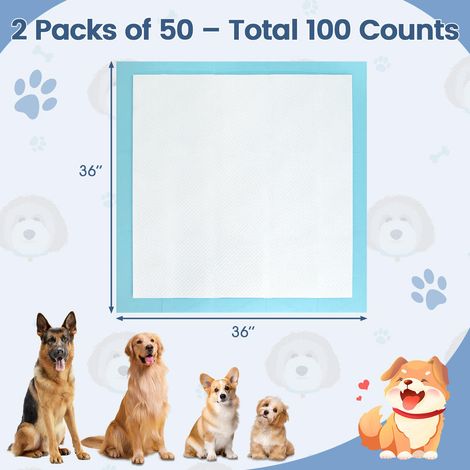 91x91 cm Lot de 100 Alèses Absorbantes 5 Couches Apprentissage de la Propreté pour Chiot et Chien Bleu (1/5)