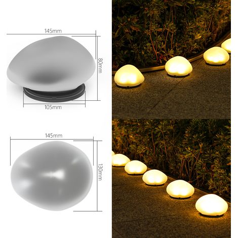 Pierres solaires, veilleuses étanches pour l'extérieur, idéales pour les allées de jardin, les terrasses et les fêtes dans la cour (lumière chaude).-AquaForge