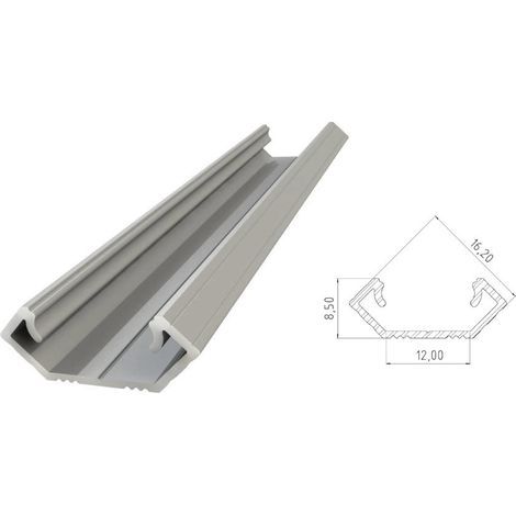 AL12-GLC1-AS-1000: Eckprofil ALU anodisiert silber 1000mm ECK anodisiert silber