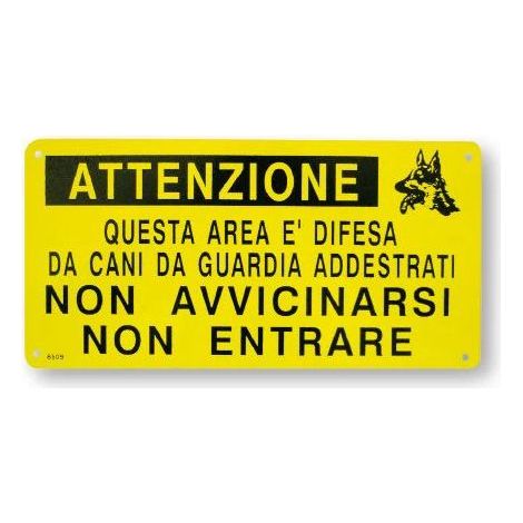 Set 12 pezzi Cartello "Area Difesa Cani Addestrati"
