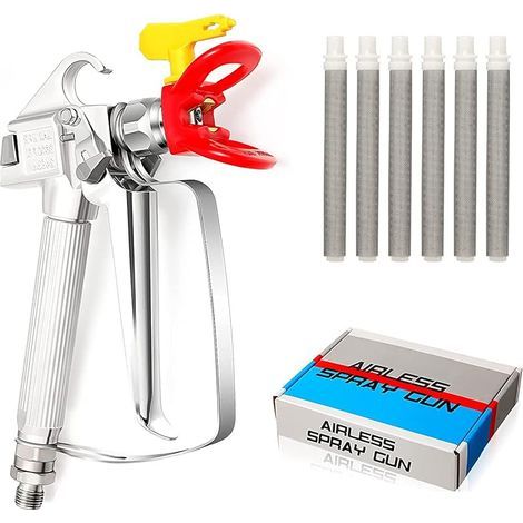 Airless Pistolet Peinture Haute Pression Pulvérisateur Airless 3600 PSI avec Buse Siège 517 et 6 Supplémentaire Filtre pour Système de Peinture pulvérisation (1/5)