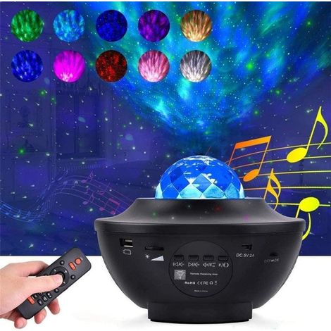 Phase de lampe de projecteur Lampe LED Starry Night Light Avec projecteur télécommande, avec la musique haut-parleurs Mode Étalonneur (1/5)