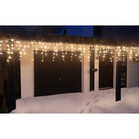 LED Eisregen-Lichterkette 960 warmweisse LEDs 24,0m Außen + Innen
