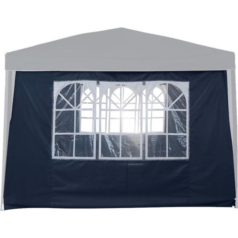 – Mur fenêtre en toile polyester 140 g/m² pour tonnelle 3x3m – Fenêtres transparentes PVC – Protection contre le vent (1/4)