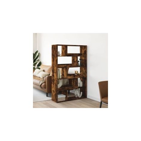 Bibliothèque chêne fumé 100x33x156,5 bois d'ingénierie (1/4)