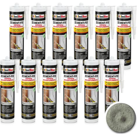 Malta cementizia IsolBau Zement-Fix grigia per riparazioni e sigillatura, 12 x 300 ml (1/5)
