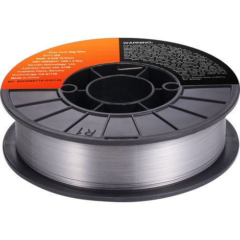 Mophorn Alambre de Soldadura MIG 0,9mm E71T-GS Bobina de Alambre de Soldadura de Núcleo Fundente Acero Blando sin Gas 200mm Resistencia a Tracción 560 MPa Arco Estable de Baja Salpicadura para Soldadu