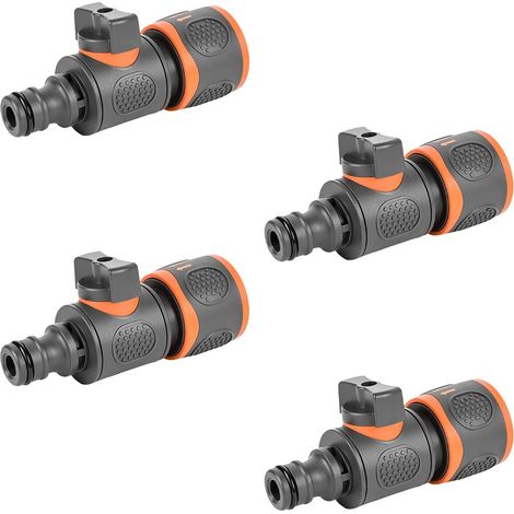 Lot de 4 valves d'arrêt à libération rapide en ligne, adaptateur de valve d'arrêt pour tuyau d'arrosage (1/5)