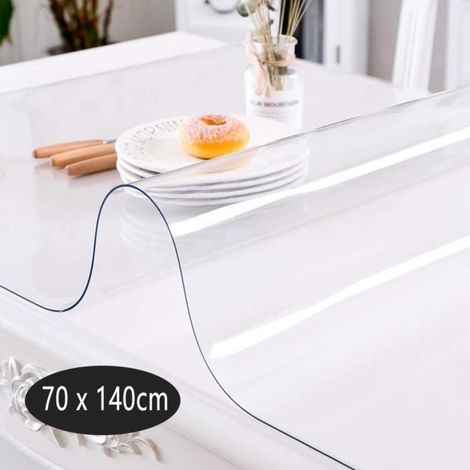 Nappe en PVC Transparent Film de Protection pour Meubles étanche Facile à Nettoyer d'épaisseur 2mm Taille 70 140 cm (1/4)