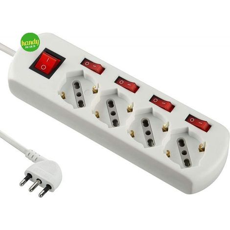Electraline 62058 Multipresa 4 Posti Generale, 4 Interruttori Indipendenti (1/3)