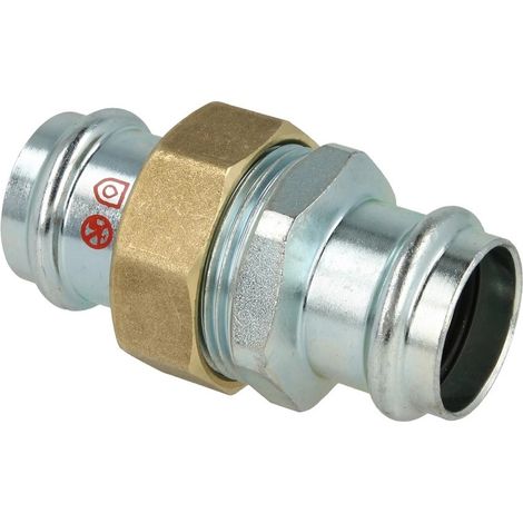 Raccord vissé à sertir en acier C 22 mm F/F contour V étanchement plat
