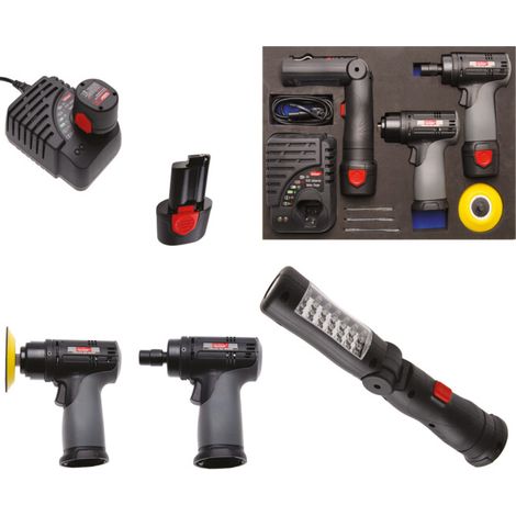 BGS Kit de ponçage et polissage à accu en Insert de servante d'atelier 10,8 V 8 pièces