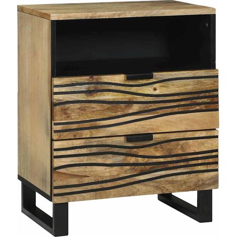 Cabinet de chevet-Table de nuit-Table de chevet Marron 50 x 33 x 62 cm Bois d'acacia massif 839253 (1/5)