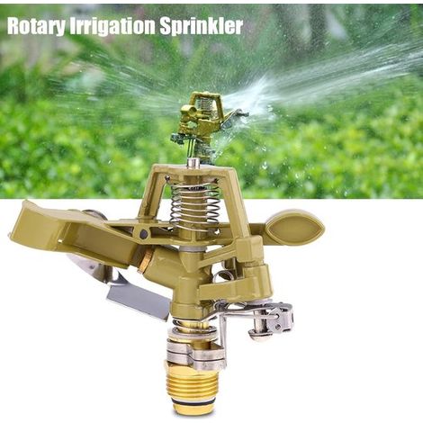 Messing Aufpralldüse, 2 teilig 360° verstellbar Zinklegierung Robuster Düsenkopf Trommel Wassersprinkler Drehdüsen 1/2 Zoll (1/5)