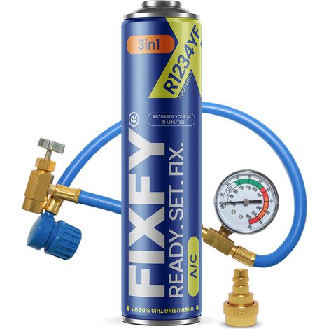 Kit de recarga de aire acondicionado FIXFY 3 en 1 de 500 ml - Lata grande + Manguera + Adaptador R1234yf (1/5)