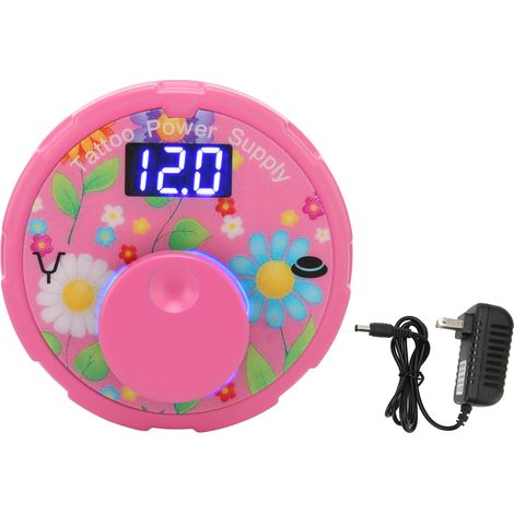 Kit Tatouage Alimentation 3‑12V Pédale Réglable avec Écran LED pour Machine Artiste Rose Prise US 100‑240V (1/5)