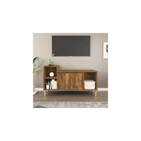 Meuble TV Chêne fumé 100x35x55 Bois d'ingénierie (1/5)