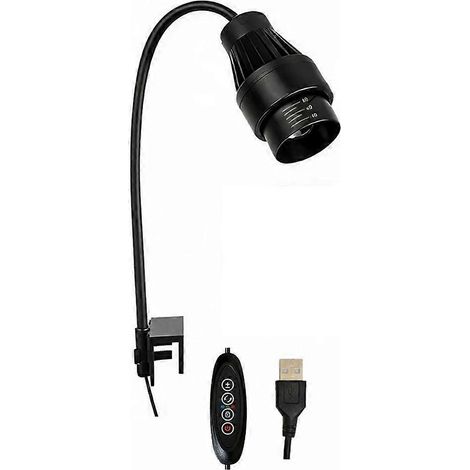 Projecteur LED pour aquarium, angle de vision réglable de 15° à 60°, 3 couleurs, minuterie, ventilateur de refroidissement, fixation USB, 16 W (1/5)