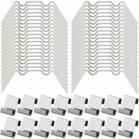 100Pcs Clips de Vitrage pour Serre Inclure 50Type W Serre Pinces en Acier Inoxydable et 50 Clips de Type Z pour Vitre de Serre,de (1/5)