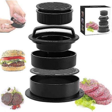 Presse à hamburgers 3 en 1 avec moules à galettes, antiadhésive, pour mini-burgers, galettes et grillades. (1/5)