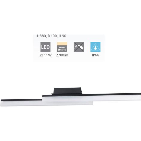 Plafoniera Moderna Palmital Alluminio Nero 2 Luci Led Integrato 11W (1/2)