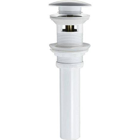 Blanc Pop-up Bonde de Lavabo avec Trop Plein Clic-clac Bonde de Vidage Lavabo Laiton Bonde D'écoulement pour Evier ou Lavabo Ecoulement de Lavabo