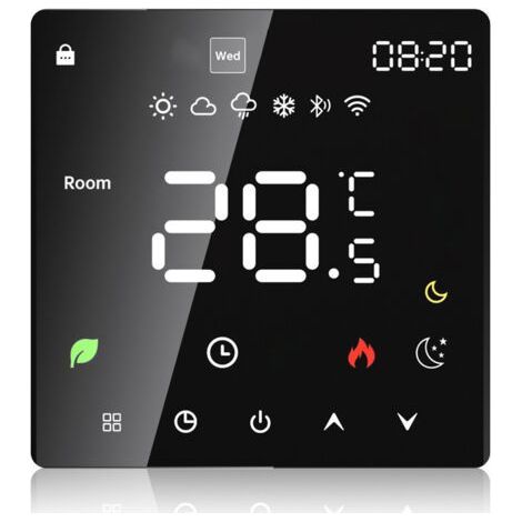 Tuya WiFi Smart Thermostat for Electric Underfloor Heating, Compatible with Gas Boilers with Link Function for Hydraulic Underfloor Heating Control (1/2)