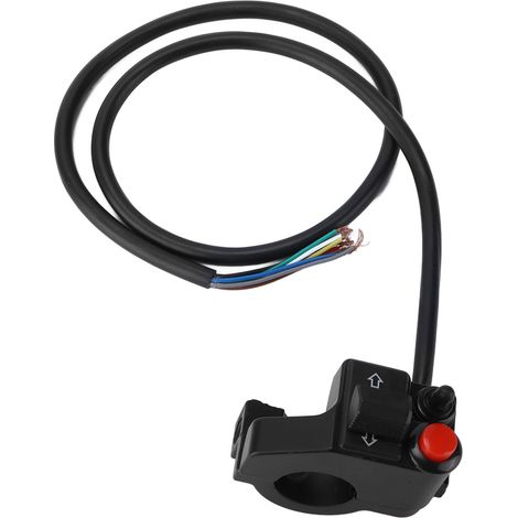 22 mm Linkslenkerschalter (7/8 Zoll) mit 3 Funktionen: Hupe, Blinker, Abblend-/Fernlicht, Druckknopf (1/5)