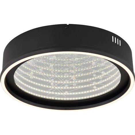 Deckenleuchte Deckenlampe Wohnzimmerlampe schwarz matt Glas 3D Effekt LED D 51,5 cm