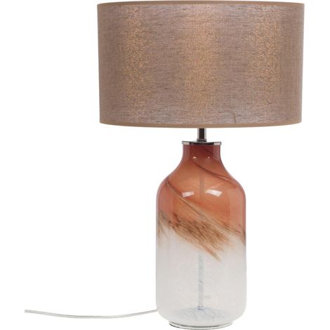 Amadeus - Lampe Tina rouge abat jour en lin (1/2)