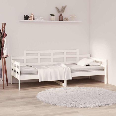 Sofá cama madera maciza de pino blanco 80x200 cm (1/5)