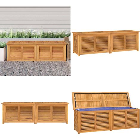Boîte de rangement jardin et sac 175x50x55 cm bois massif teck - Coffre De Jardin - Rangement Extérieur - Meuble De Jardin - Bois De Teck - Coffre À Outils - Home & Living
