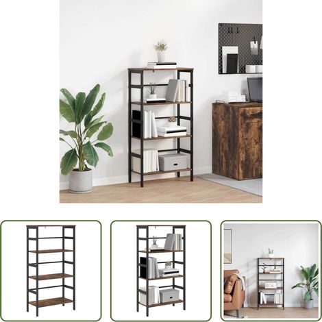 vidaXL Étagère chêne fumé - Étagère Chêne fumé 60 x 29,5 x 115 cm Bois d'ingénierie (1/5)