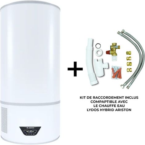 Ariston Group – Chauffe-eau thermodynamique mural 100 L – Classe A – Air ambiant – Installation verticale – Kit d'installation complet