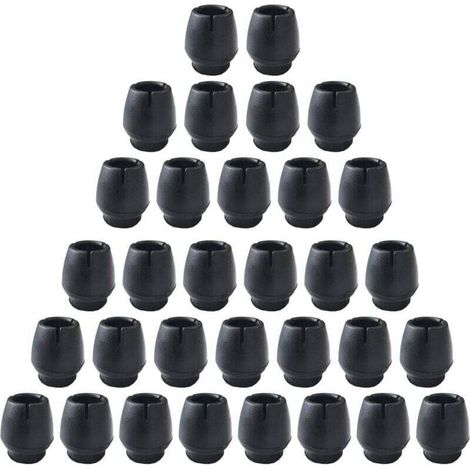 Pieds antidérapants en silicone pour tables et chaises, 32 pièces 12-16mm capuchons de chaises Protecteurs de pieds de chaises pour pieds de meubles ronds Noirs