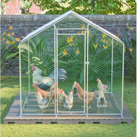 Recinto para gallinas 2 x 2 x 2 m con cerradura de seguridad y lona PE impermeable HAVRYA (1/5)