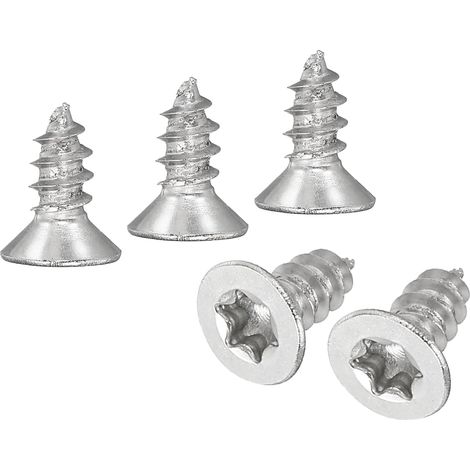 100 Pack Vis Torx M4 x 10mm Tête Plate Vis À Bois Ton Argenté (1/5)